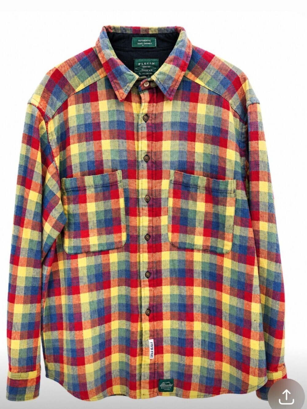 Baxter brand Natural Clothing men's vintage woven cotton check button down shirt
